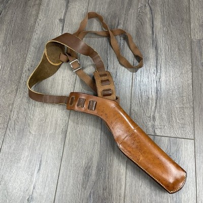 Vintage Bianchi X15 Medium Brown Tan Leather Shoulder Pistol Gun