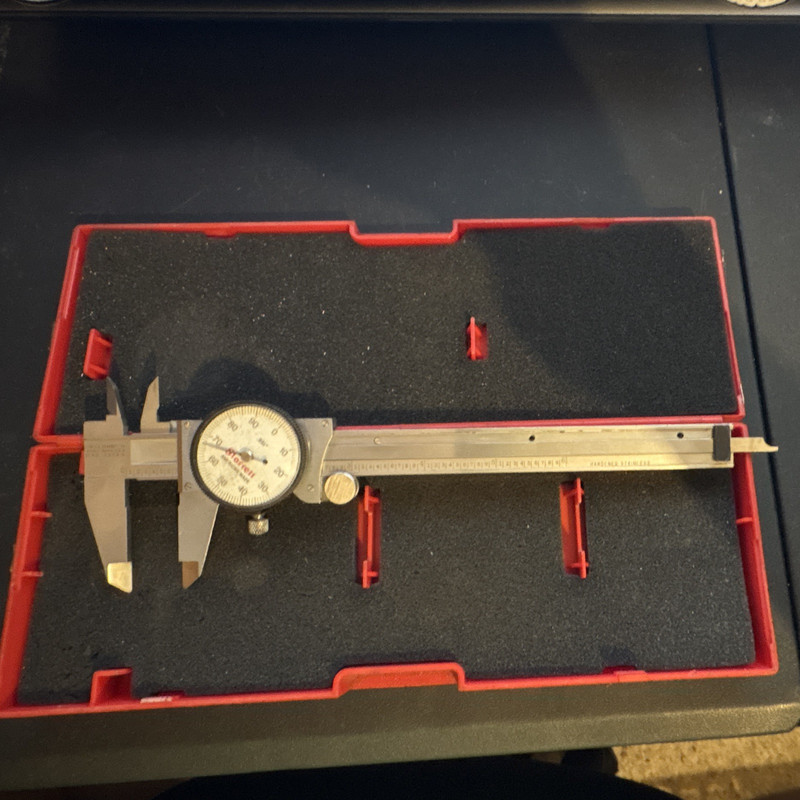 Starrett 120A 6in Dial Caliper 0.001in Graduations White Dial w/ Case