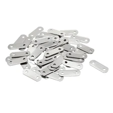 50pcs Repair Plate 23x8mm Flat Fixing Mending Corner Brace Bracket Connector