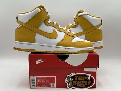 DS New Nike Dunk High Dark Sulfur 2021 Size 10.5/9 Authentic Yellow Wmns Skate