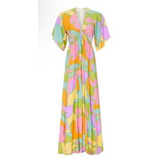 Show Me Your MuMu Dana Cutout Retro Multicolored Maxi Dress Size Medium