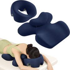 Navy Blue Prone Massage Pillow for Face Down Sleep, Spa  Eye Surgery Support