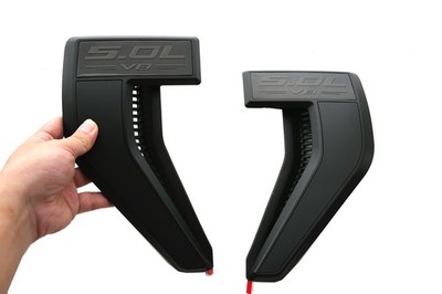 Pair 5.0L V8 Vent Badge emblems for 2021-2026 F150 Accessories Black