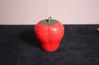 Vintage Hazel Atlas Milk Glass Small Strawberry Jam Jar w Lid Container Storage