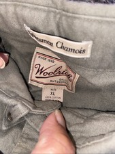 Woolrich Chamois Shirt VTG USA MADE pocket Gray Sportsman LS Farm Rancher Men
