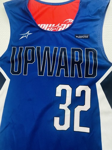 Upward 32 Play With Purpose Adult Blue/Red Reversible Basketball Jersey Size S - Picture 5 of 7