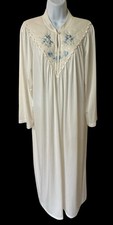 Vtg Shadow Line Nightgown Nylon Soft LS Cottagecore USA Women s Med