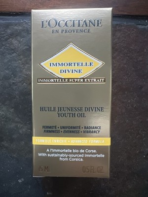 L'Occitane Immortelle Divine Youth Oil Advanced Youth Face Care 0.5 oz /15ml NEW