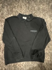 Fear Of God Essentials Long-Sleeve Polo Sweatshirt Black
