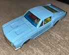 Vintage tin Ford Mustang made by Bandai 1960s n Japan blue car Missing Control