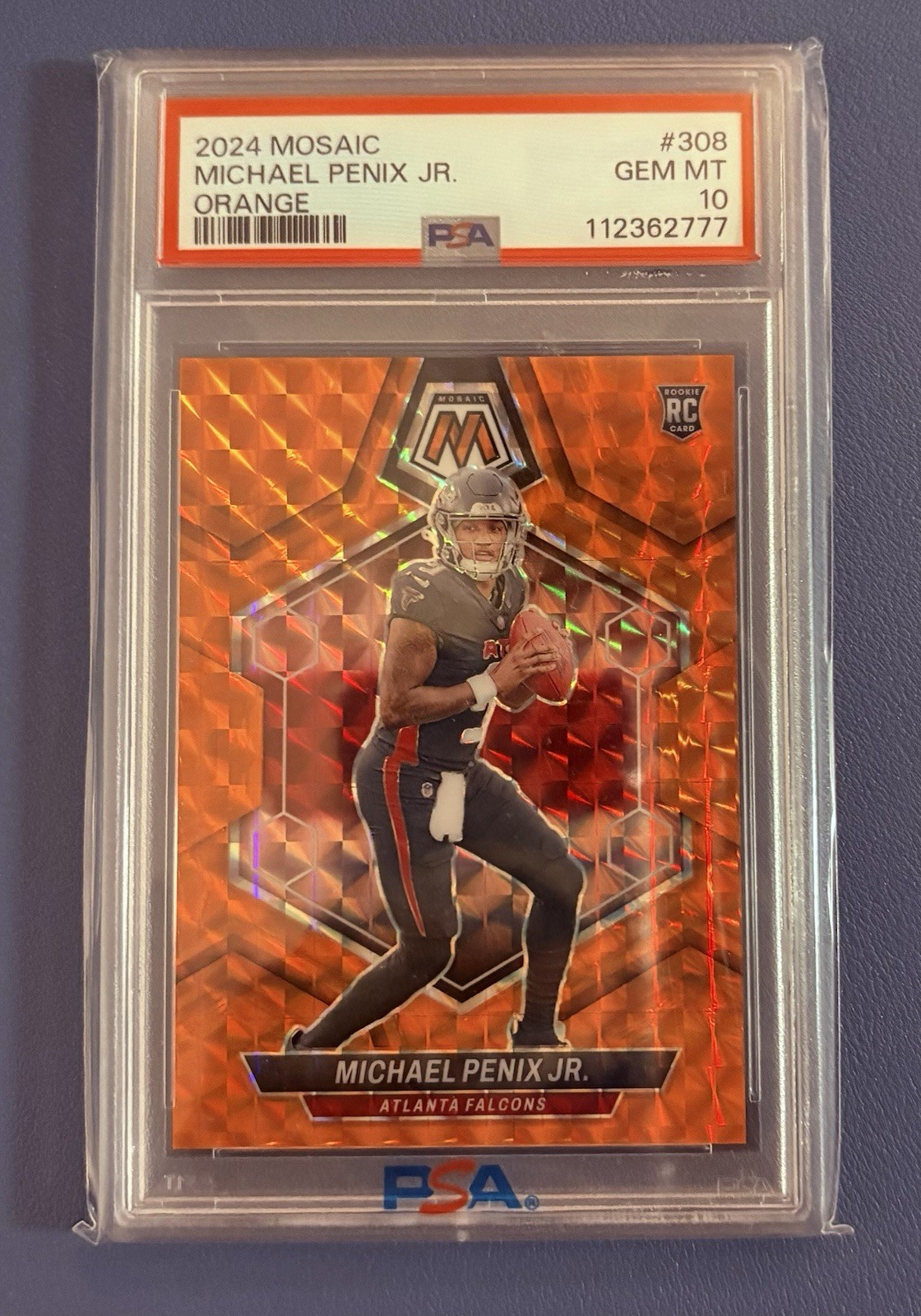 2024 Panini Mosaic Rookies Michael Penix Jr. #308 Orange  /199 (RC) PSA 10