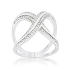 Christa 0.4ct CZ Rhodium Pave X Criss Cross Geometric Ring Size 7 — photo 4