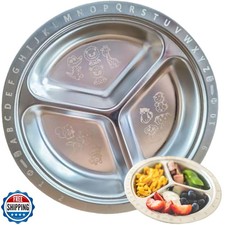 Stainless Steel Plates for Kids, Toddler Plate, Non Toxic Baby Dinnerware, BP