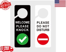 Do Not Disturb Door Hanger Sign,2pcs 3.5x9.5inch Please Do Not Disturb and Welco