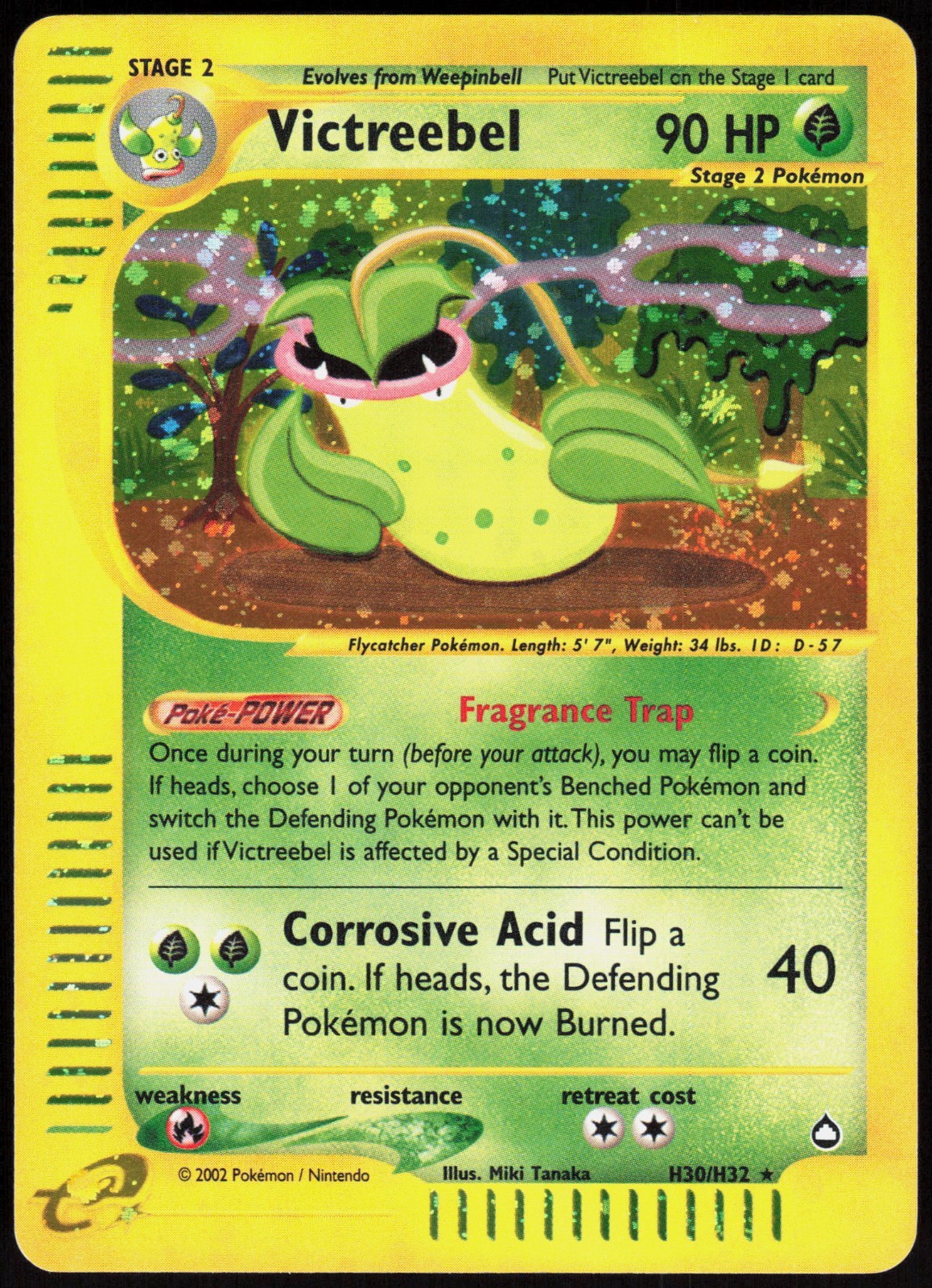 Victreebel - H30/H32 - Pokemon Aquapolis Holo Rare Card NM