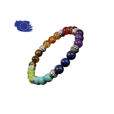 7 Chakra Heilung Naturstein Rund Edelstein Yoga Energie Perlen Armband Schmuck