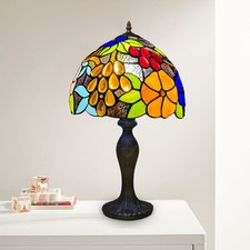 Tiffany Style Handcrafted Table Lamp Stained Glass Bedside Lamp, Artistic Desk