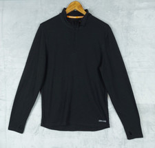 Omni Wool Shirt Mens Large Black 1/4 Zip Base Layer Long Sleeve Outdoor