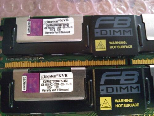 8GB 2x4GB Kingston KVR667D2D4F5/4GI DDR2-667 PC2-5300F ECC FB SERVER RAM KIT - Picture 2 of 2