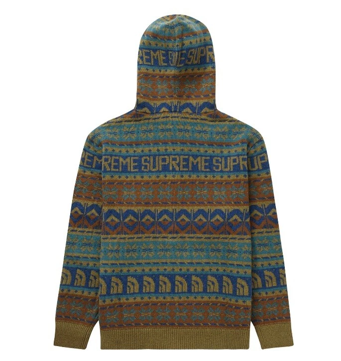 Supreme The North Face TNF Zip Up Hooded Sweater Olive FW22 Size XL Authentic