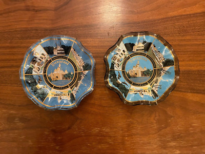 Disneyland Decorative 6 Park Plate Candy Dish Vintage Set of 2 Variants