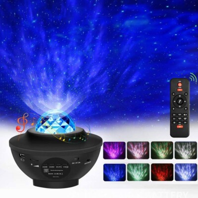 LED Galaxy Projector Nightlight Starry Moon Cloud Wave Bluetooth Music Player US