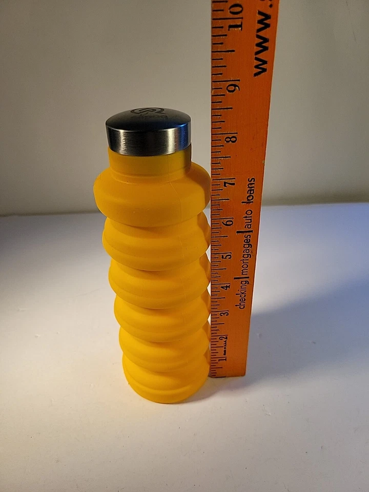 Botella de agua plegable amarilla libre de BPA 17 OZ 500 ML camping senderismo Foto 2 de 4