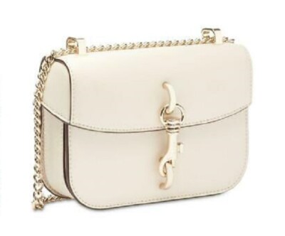 DKNY Women Ivory Ink Small Cross Body Shoulder Flap Purse NEW