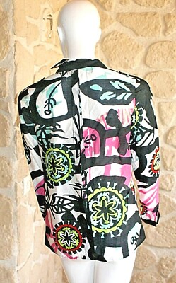 Chemisier Desigual Noir Taille L - Viscose, Manches Longues, Neuf Avec étiquettes (prix D'origine 114€)