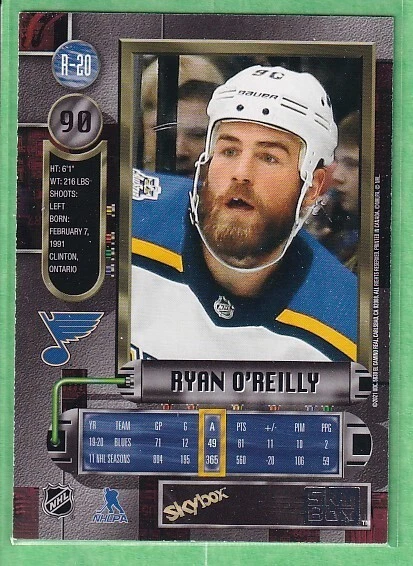 2020-21 Skybox Metal Universe 1997-98 Retro #R-20 Ryan O'Reilly St. Louis Blues - Image 2 of 2