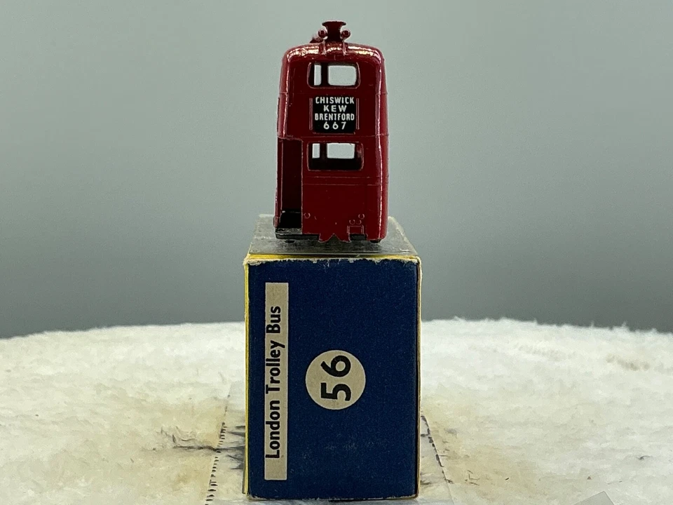 Matchbox Lesney#56 London Trolley bus,SILVER,P,W,V,N,Mint in B4box all orig,. - Image 3 of 4