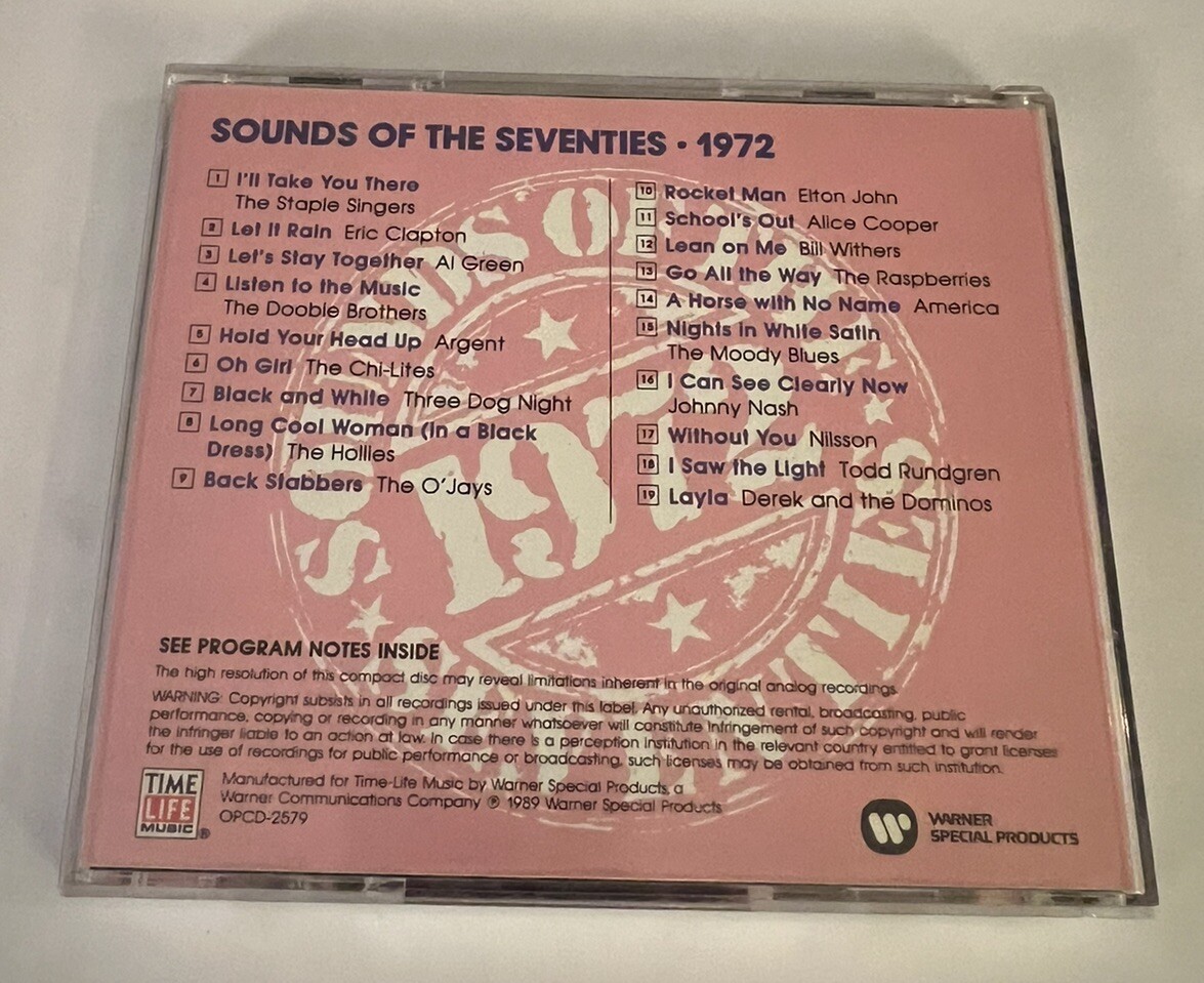 TIME LIFE MUSIC SOUNDS OF THE SEVENTIES 1972 CD 19 TRACK CD | eBay
