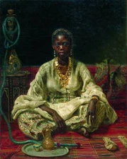 Handmade Oil Painting repro Ilya Repin African Woman