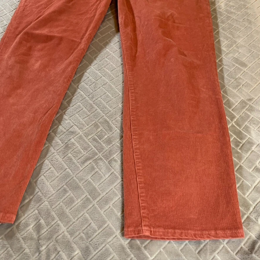 J Crew женщин 32 вельветовые джинсы коралл оранжевый тонкий прямой высоты эластичной - Изображение 4 из 4