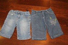 2 Denim Capri, Girl Size 6x cute flower accent by Arizona Jeans, Spring Fall