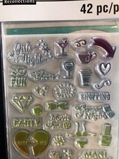 Recollections Girls Night Creative Year Planner Clear Stamp Stencil Set New 42