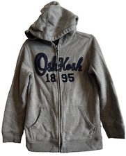 Oshkosh Boy's Hooded Sweatshirt Jacket Size 7 Full Zip Gray With Embroidery