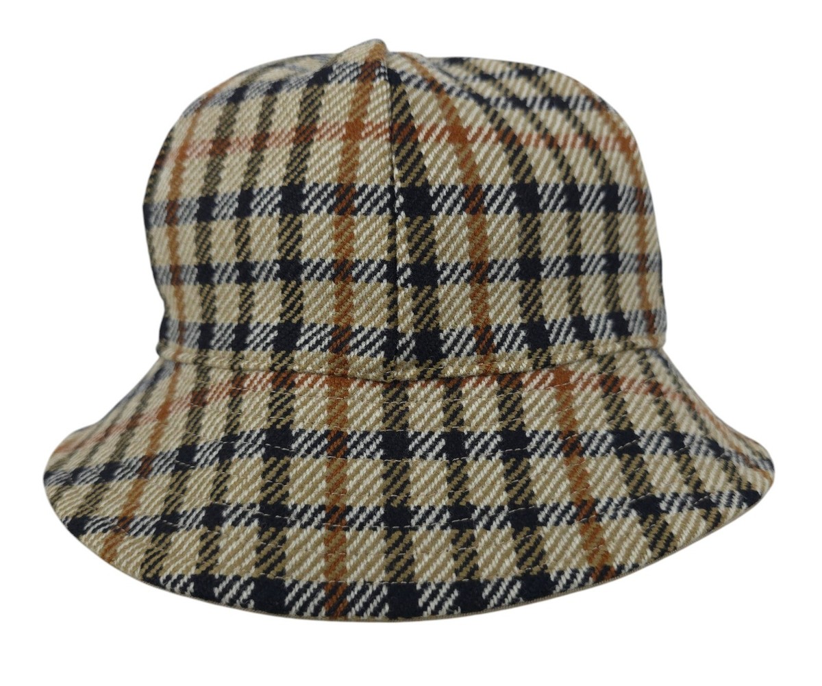 Vtg Hatterdashery Seattle Bucket Hat Plum Plaid w/velvet brim lined & adj. Retro Tundra Twilight Tartan Bucket Hat – Tartan Chickadee® main image 3