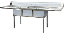 NEW 102" Stainless Steel Sink 3 Compartment w Drainboards Commercial Kitchen NSF