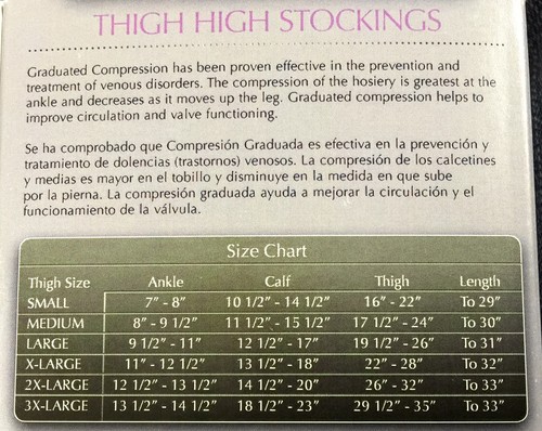 Loving Comfort Thigh High Sheer Medical Compression 15 30mmhg Stay Up Band Ebay