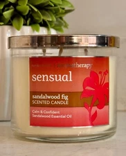 NEW! Bath & Body Works  Aromatherapy Sensual Sandalwood Fig 3 Wick Candle