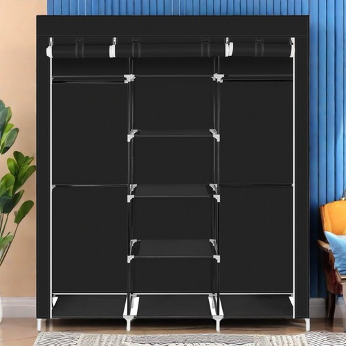 Portable Closet Wardrobe Clothes Rack Storage Organizer Shelf Water-Proof Fabric - Picture 5 of 24