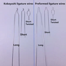Dental Orthodontic Preformed Kobayashi Ligature Wire Long Short Twisted End