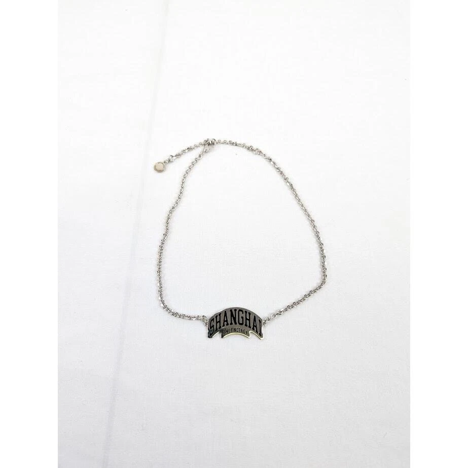 Collana Balenciaga Shanghai in argento nuova con scatola os