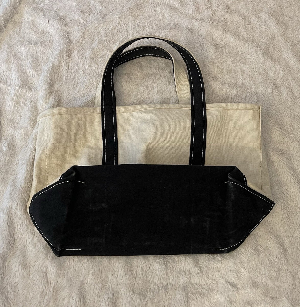 Vintage L.L. Bean Boat And Tote Black Trim Medium Sized