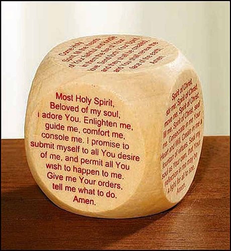 Catholic Confirmation Prayer Cube Wood Size 1 5⁄8" D (NS117) NEW - Afbeelding 1 van 1