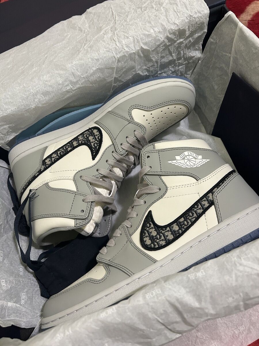 Size 9.5 - Jordan 1 x Dior High Gray | eBay Size 9.5 - Jordan 1 x Dior High Gray | eBay