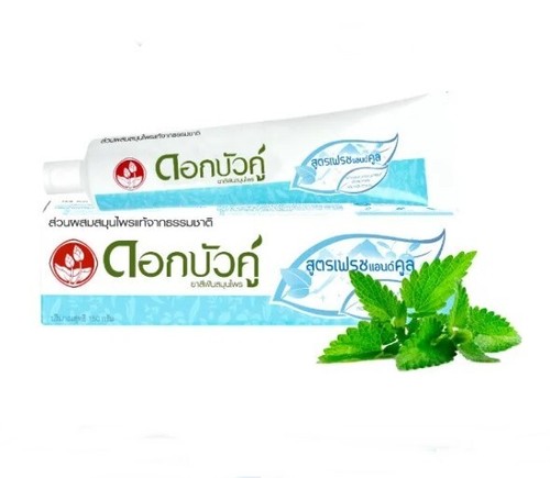 Twin Lotus Original Natural Herbal Dok Bua Ku Toothpaste Fresh & Cool 100g - Picture 11 of 17
