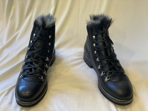 NEW ROBERTO CAVALLI MENS BLACK LEATHER FUR TRIM BOOTS. SIZE US 10 1/2 EUR 44 - 第 7/12 張圖片