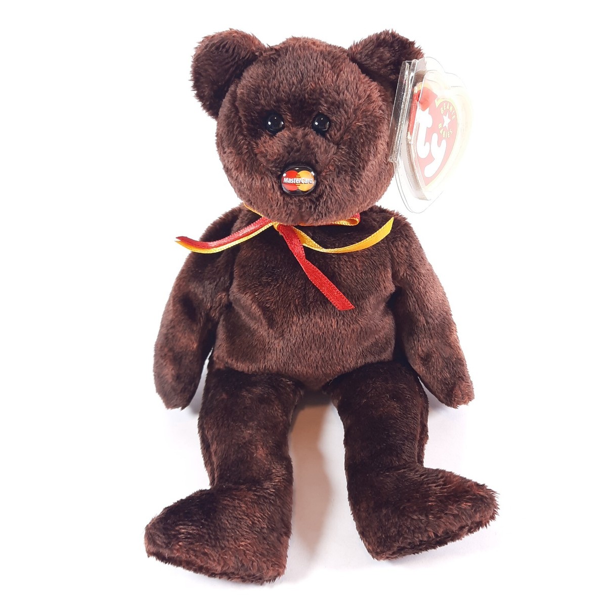 Ty Beanie Baby MC BEANIE the Bear Dark Brown Mastercard Exclusive